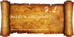 Halák László névjegykártya